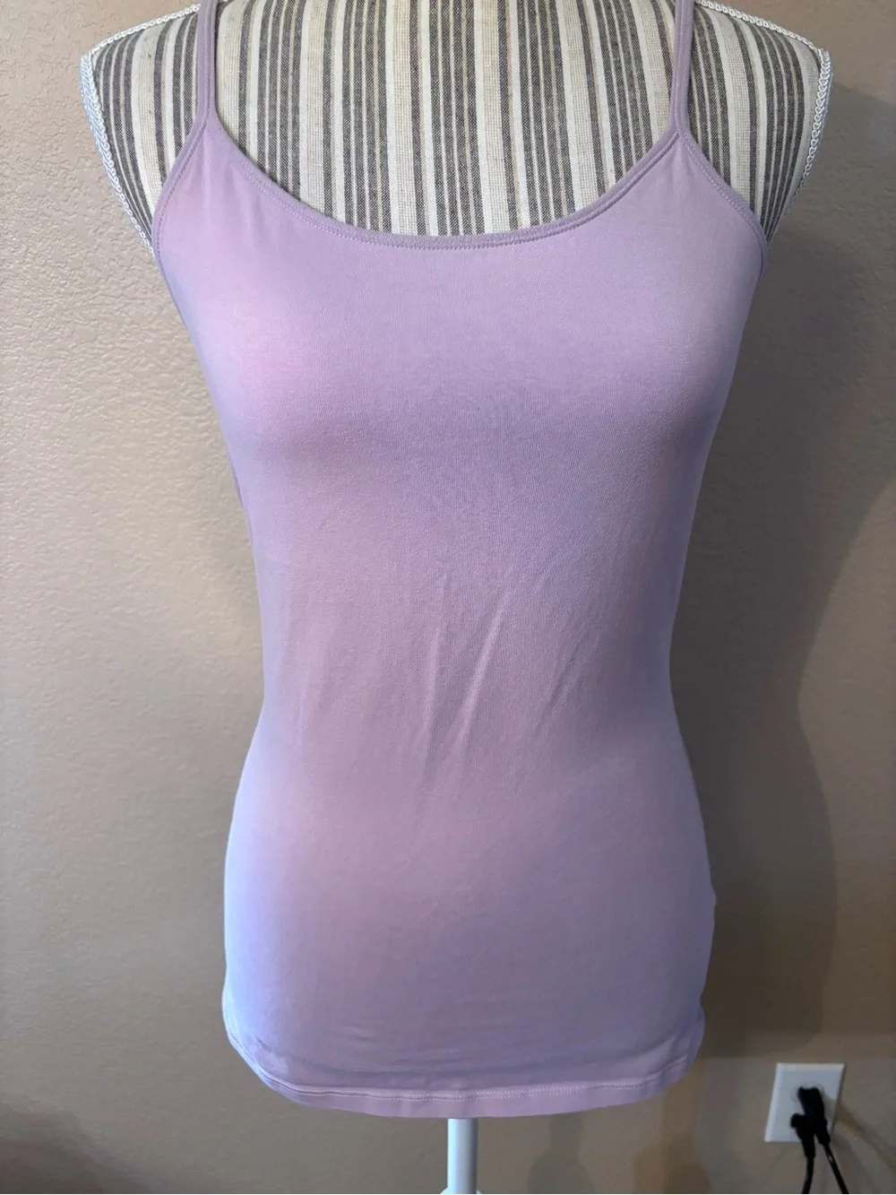 Express Camisole Medium Lilac Purple Adjustable Spaghetti Straps Cotton Stretch